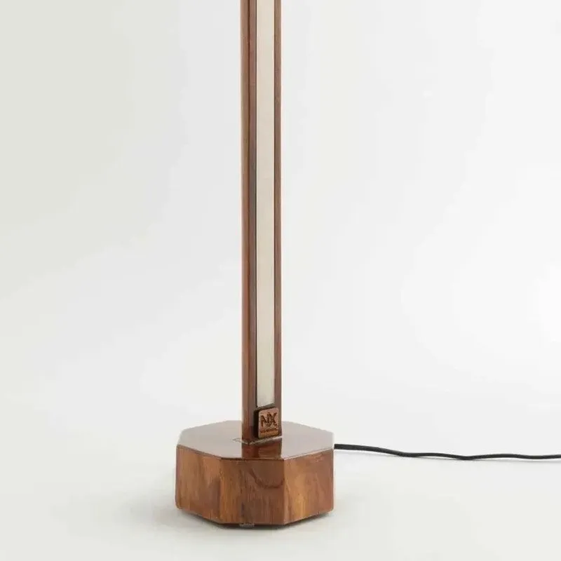 Slim Vertical Rose Wood LED Wooden Floor Lamp media 6