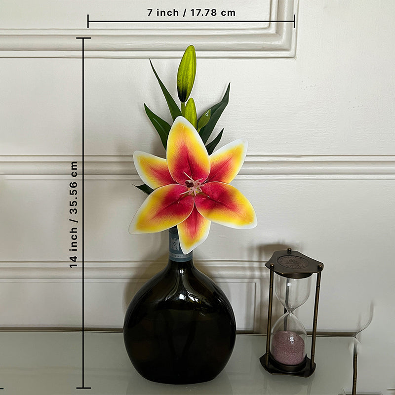 Faux Everlasting Lily Flower Stick - Dark Yellow media 4