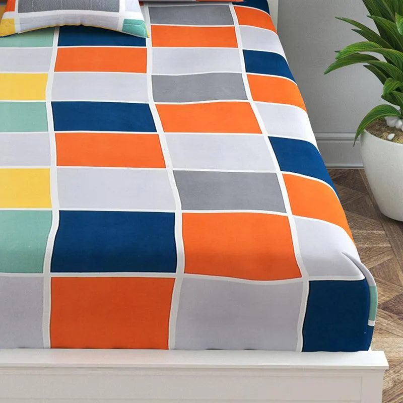 Rubik's Rhythm Geometric Quilted Microfiber Bedding Set - Five Piece Set media 5