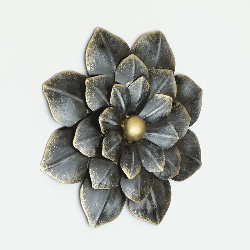 Antique Petal Charm Metal Wall Accent - Grey media 3