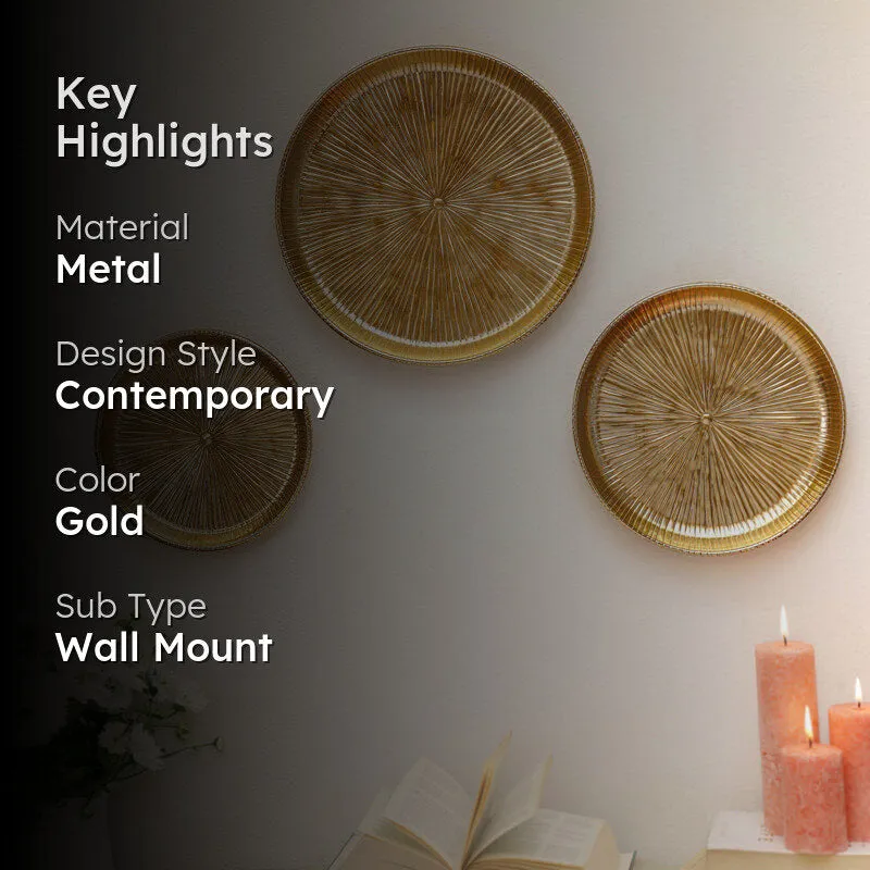 Aurique Metal Wall Plate - Set Of Three media 2