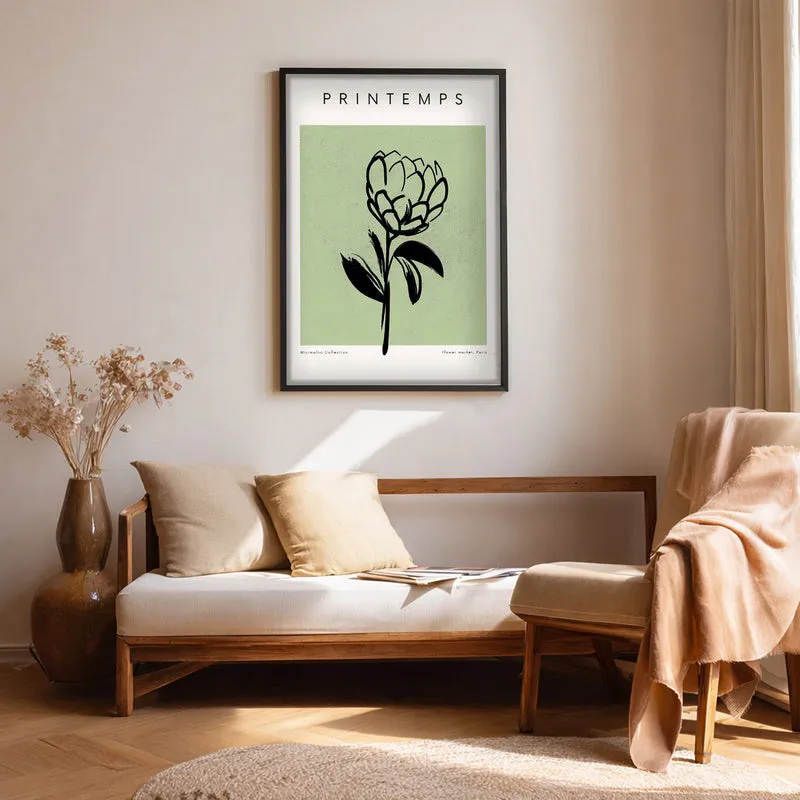 Vernal Poise Canvas Wall Painting With Black Frame media 1