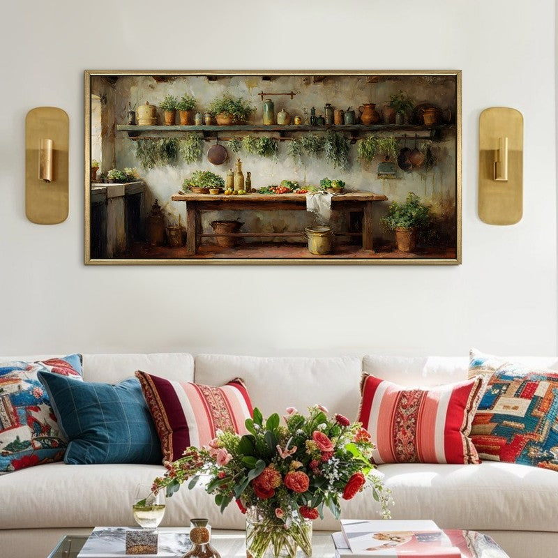 Country Pantry Canvas Wall Painting With Frame