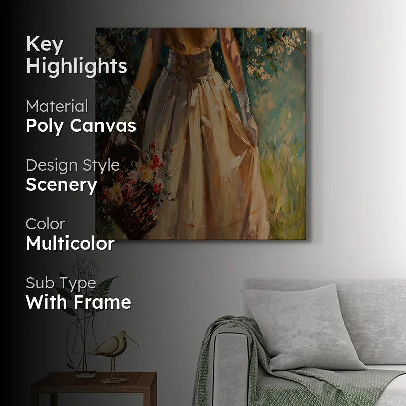 Lady With Basket Wall Painting media 2