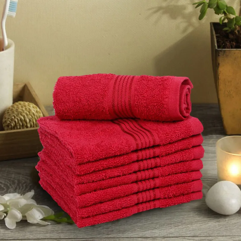 Bodil Face Towel (Red) - Set Of Eight media 1