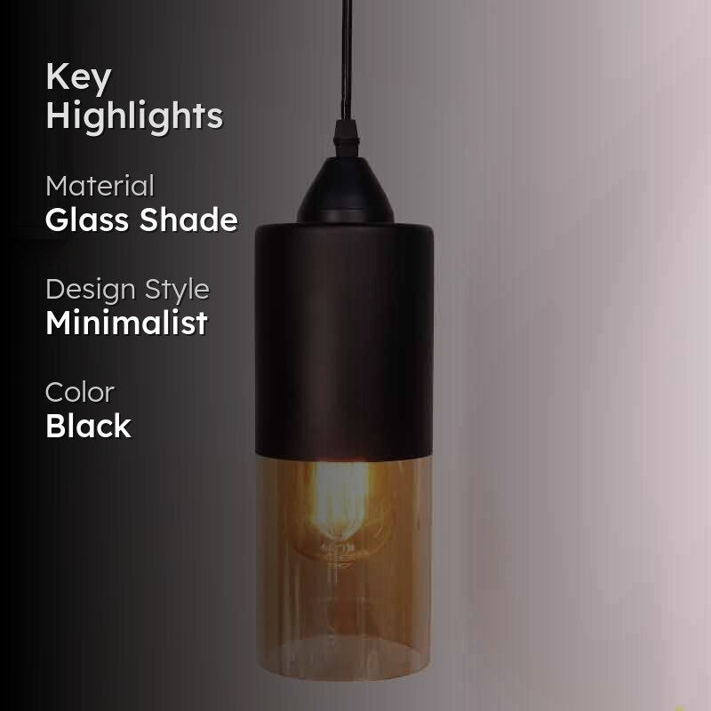 Capsule LED Glass Ceiling Lamp - Black media 2