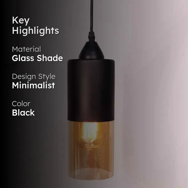 Capsule LED Glass Ceiling Lamp - Black media 2