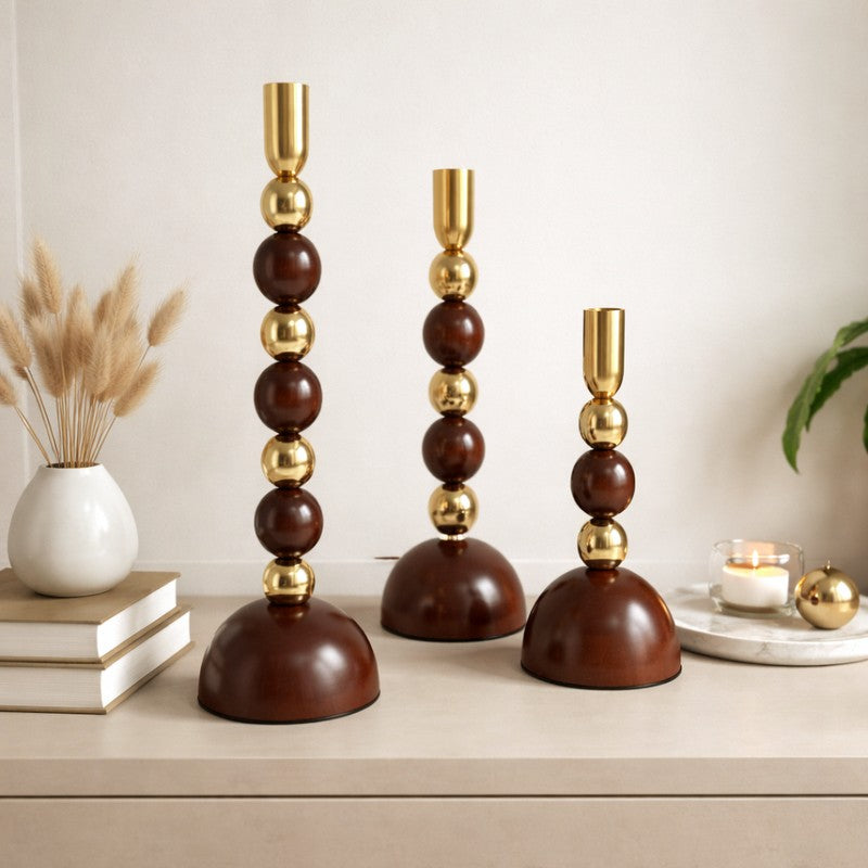 Veyron Flame Cradle Metal Candle Holder - Set Of Three
