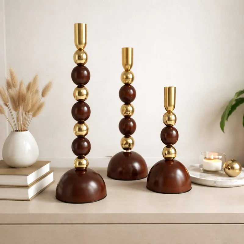 Veyron Flame Cradle Metal Candle Holder - Set Of Three media 1