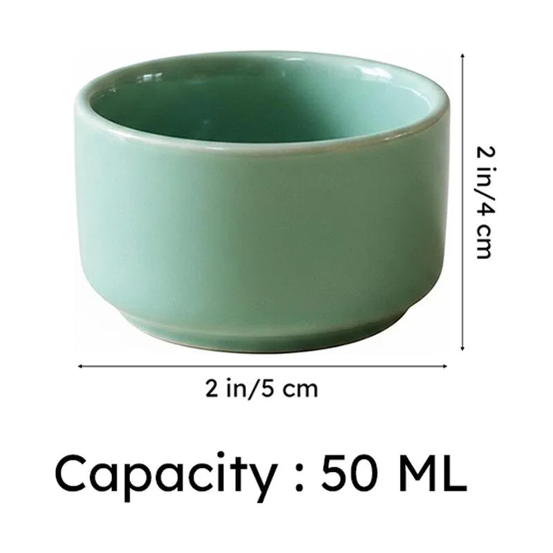 Ceramic Dip Bowls (Green,50 mL Each) - Set Of Six media 8