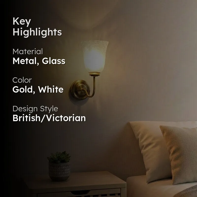 Crystal Bloom Golden Base Glass Wall Lamp media 2