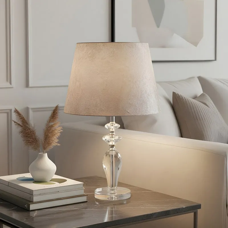 AarviDecor Harlow Decorative Fabric Table Lamp - Silver media 3