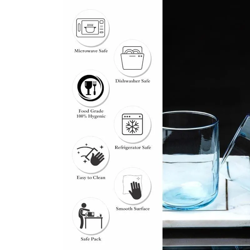 Pasabahce Aspen Whiskey Glass (Skyblue) (280 mL ) - Set Of Six media 8