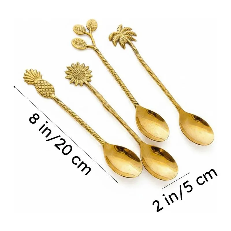 Lesa Decorative Brass Spoon - Set Of four media 6
