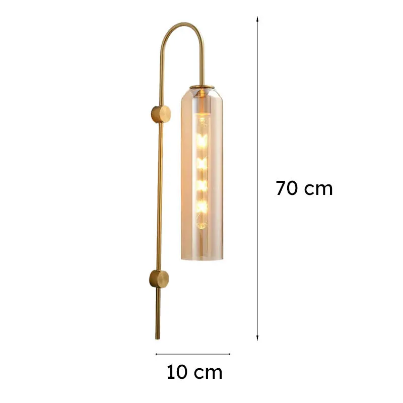Loft Drop Metal & Glass Wall Lamp - Gold media 6