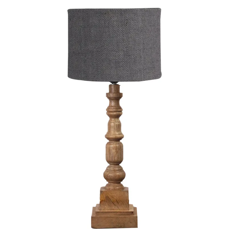 Sienna I Arbor Wooden Table Lamp - Grey,Brown media 6
