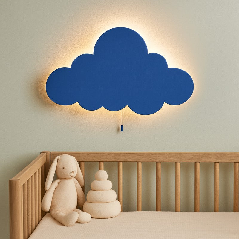 Snuggle Cloud Battery Operated MDF Wall Lamp - Blue media 3