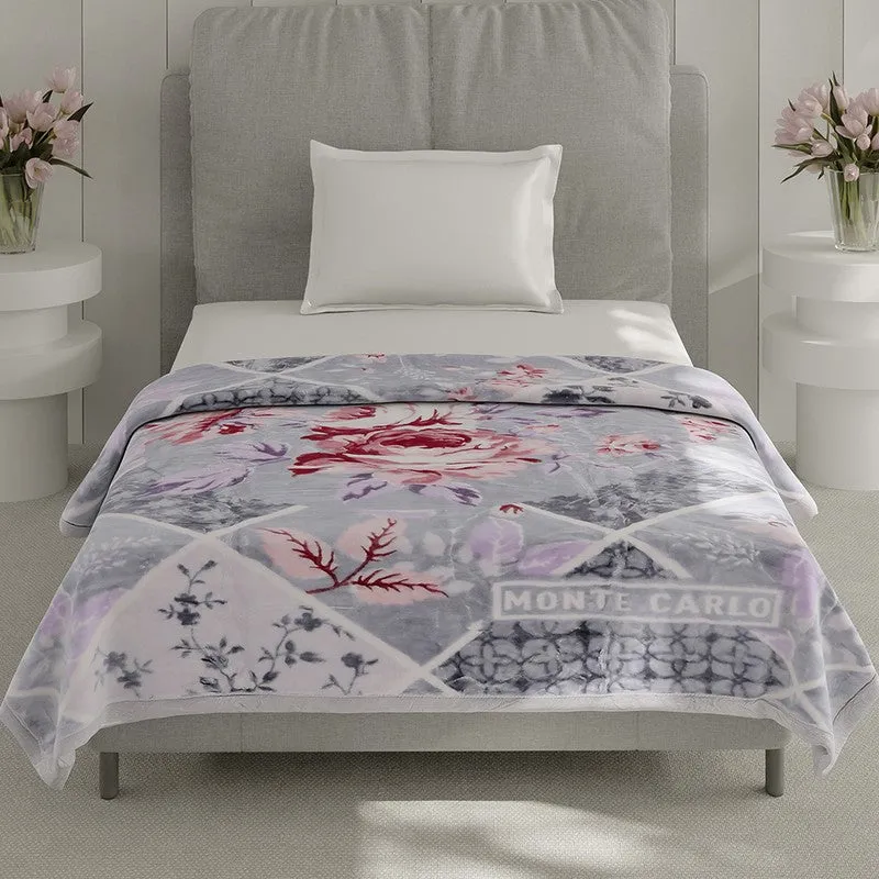 Monte Carlo Petal Dreamscape Blanket (Grey,Pink) - 895 GSM media 3