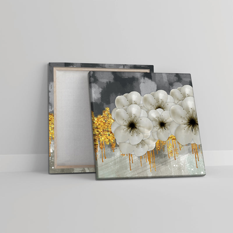 Opal & Gold Canvas Wall Painting - Set Of Two media 3