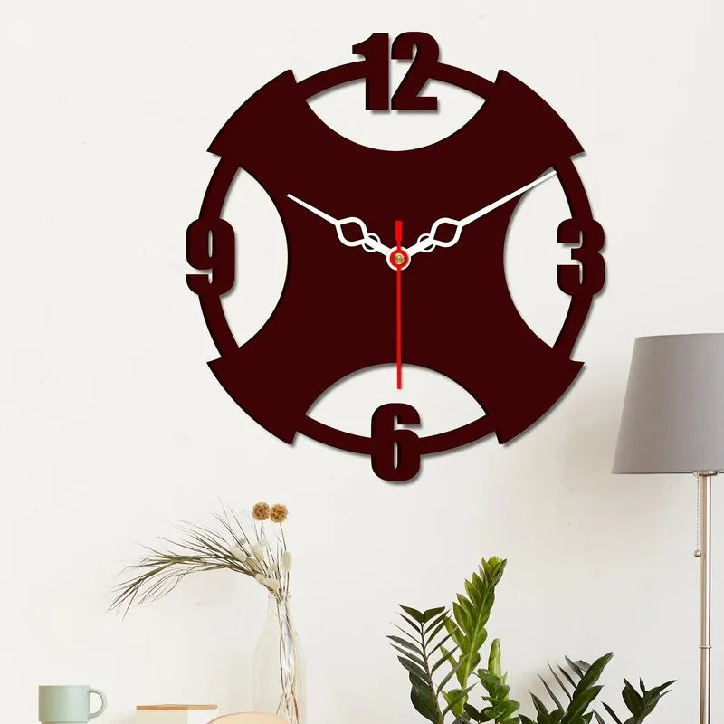 Rustic Brown Dial Wooden Wall Clock media 3