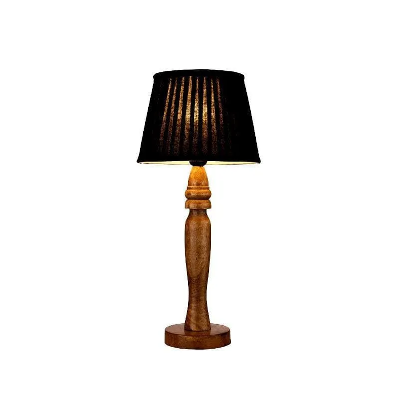 Classy Twist Round Pillar Fabric Table Lamp - Black,Brown media 4