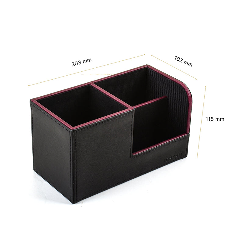 Tisca Faux Leather Desk Organizer - Black media 9