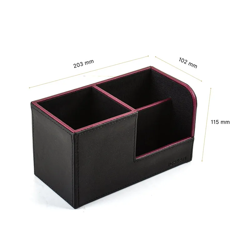Tisca Faux Leather Desk Organizer - Black media 9