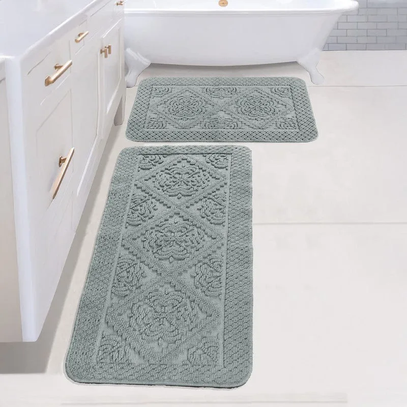 GentleStep Cotton Bath Mats (Grey) - Set of Two media 1