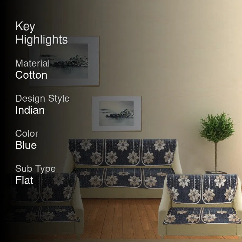 Mitha Floral Sofa Cover (Dark Grey) media 2