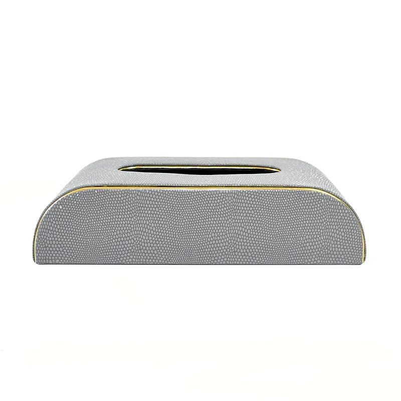 Tisquo Curve Faux Leather Tissue Box - Grey media 3