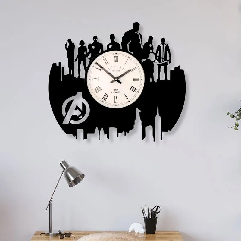 Sketch Steel Analog Wall Clock - Black media 1