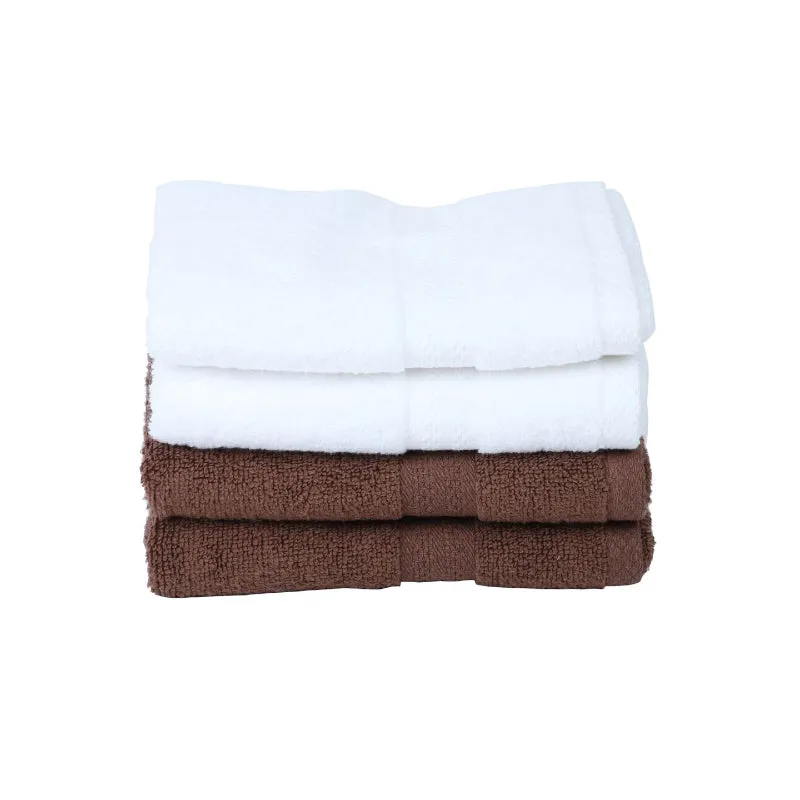 Miorah Hand Towel (White & Brown) - Set Of Four media 5