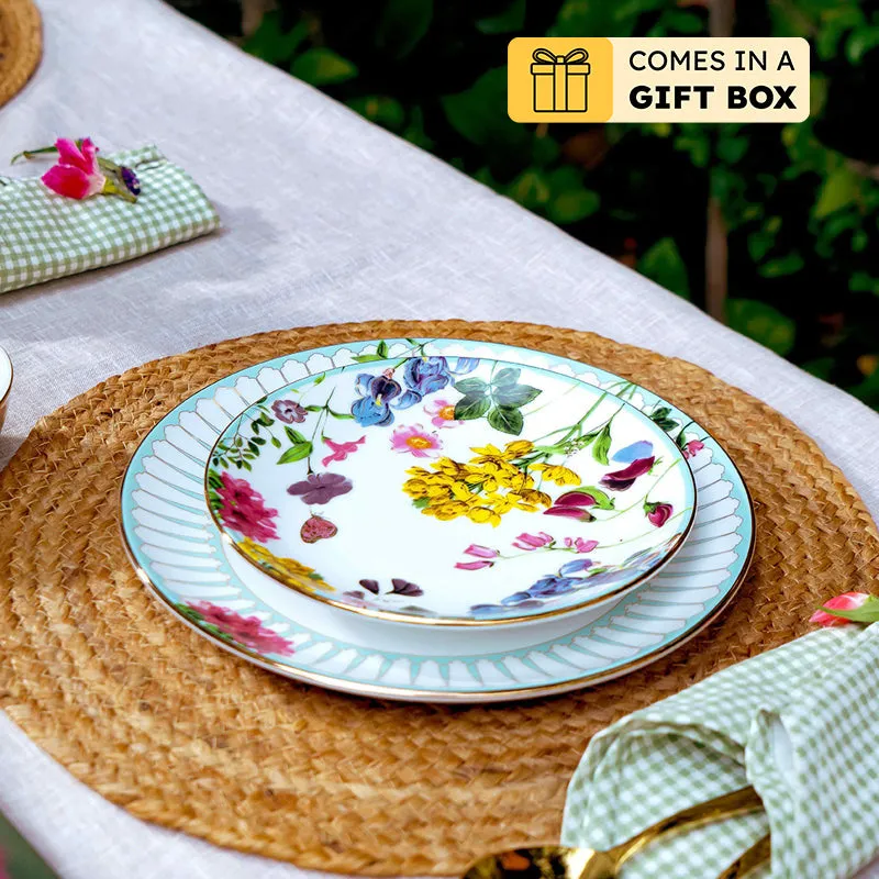 Basant 24k Gold Brushed Porcelain Dinner Set - 33 Piece Set media 1