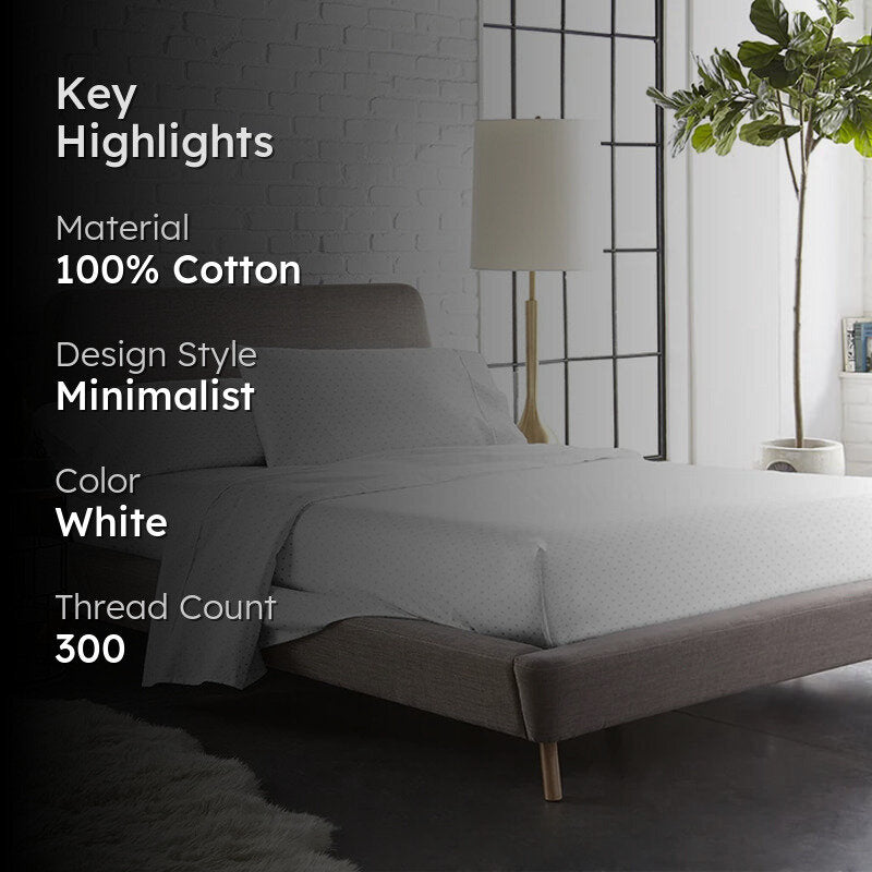 Swiss Dot Cotton Duvet Cover (White) - 300 TC media 2