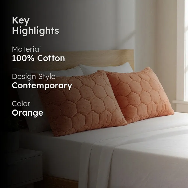 Hexagon Quilted Cotton Pillow - Set Of Two media 2