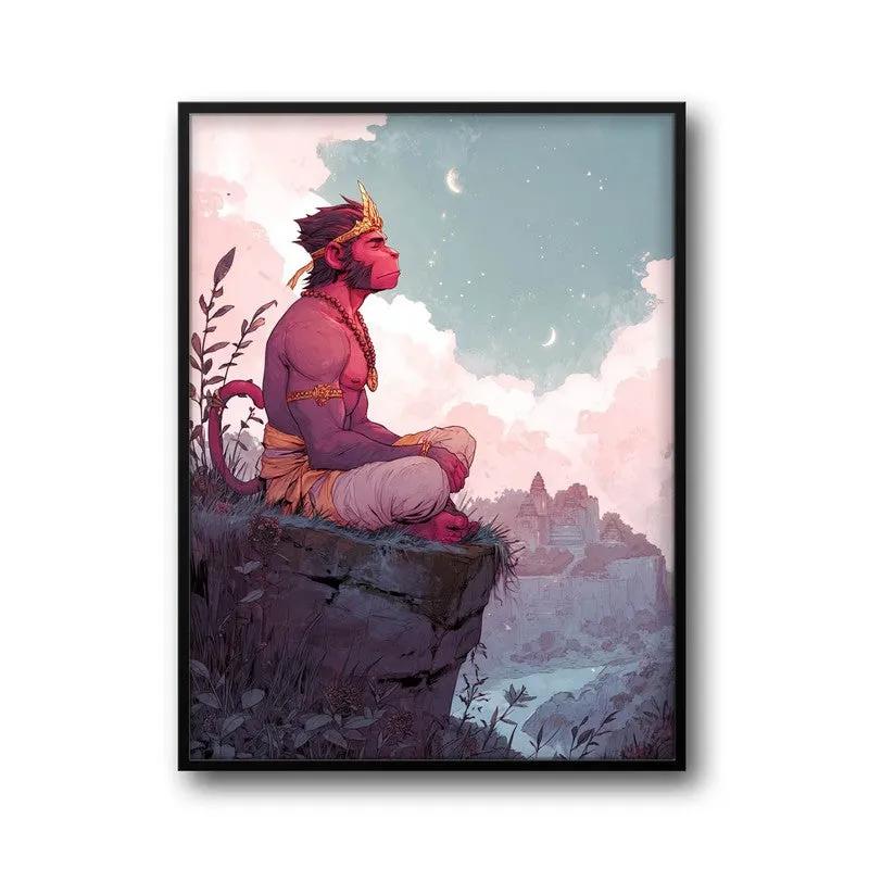 Sri Hanuman Divine Peace Spiritual Archival Paper Wall Art media 7