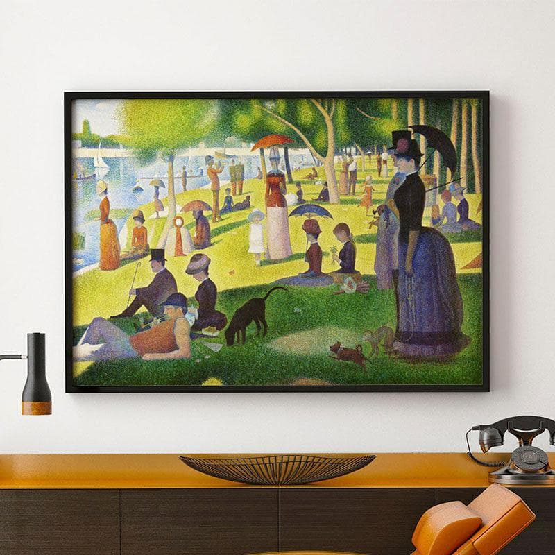 A Sunday Park Canvas Wall Painting - Black Frame