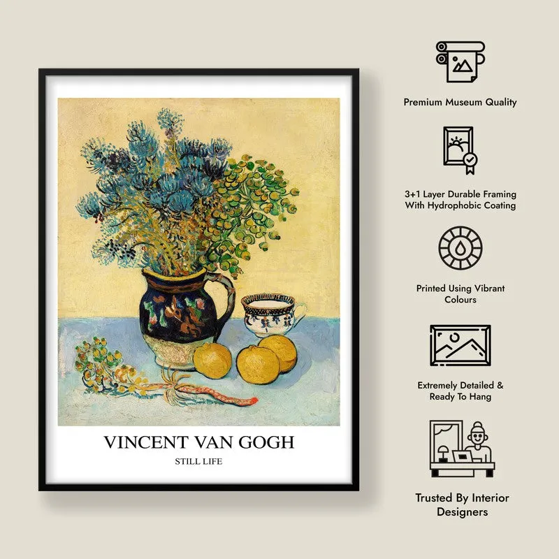 Still Life Vincent Van Gogh Archival Canvas Wall Painting - Black Frame media 8