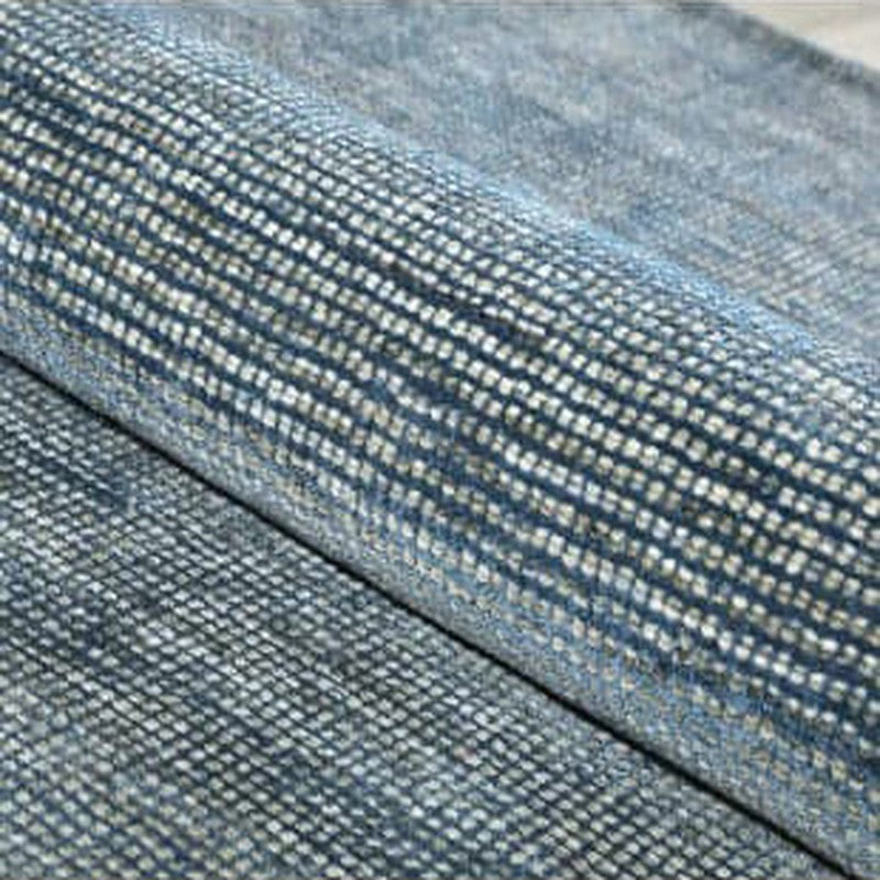 Thread Tale Hand Woven Round Wool Rug - Blue media 4
