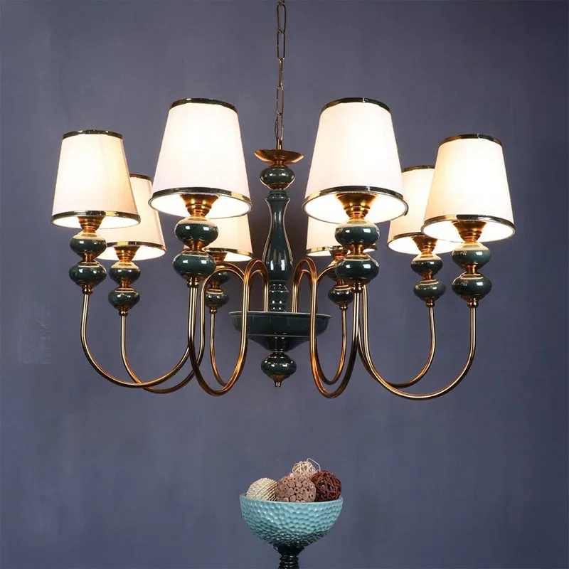 Loona Clustered Iron Chandelier - Blue & White media 1