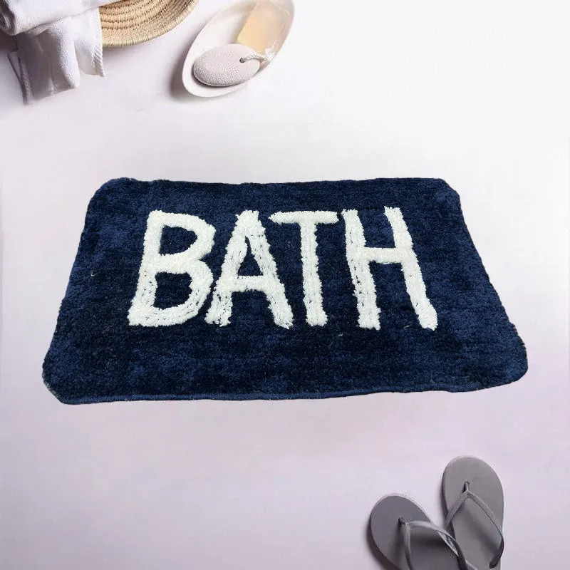 Trama Cotton Bath Mat (Blue) - Set Of Two media 3