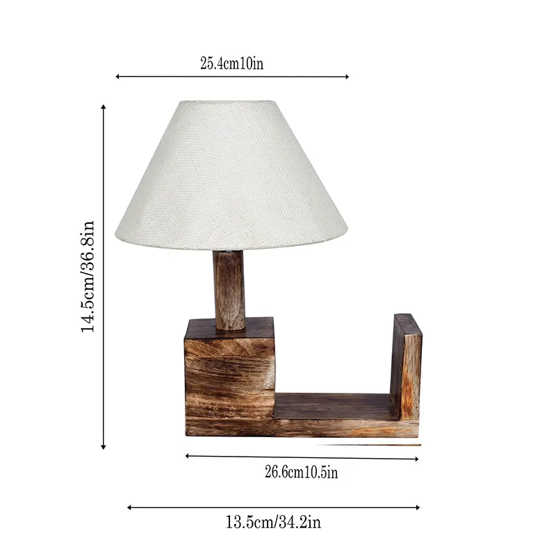 Sentry Fabric Table Lamp - White,Brown media 7