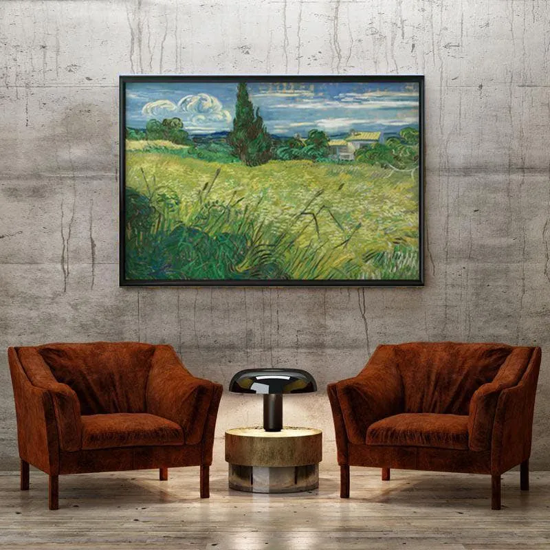Green Field By Vincent Van Gogh - Black Frame media 4