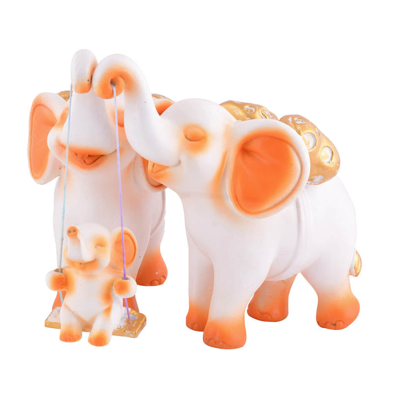 Tiny Tuskers Painted Polyresin Show Piece - White media 4
