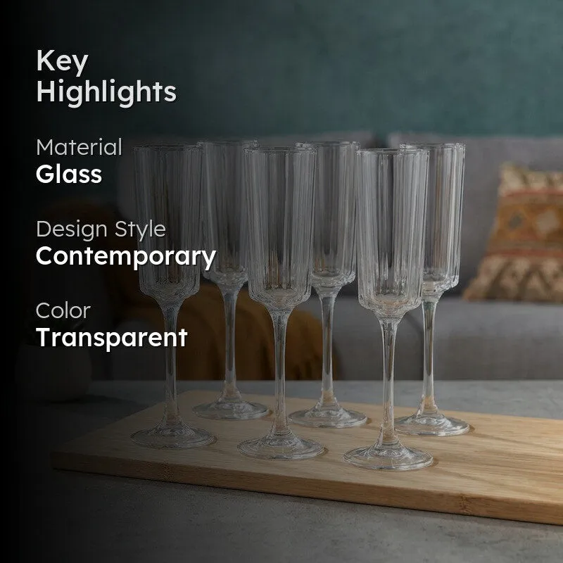 Glass Wine Glasses (190 mL Each) - Set Of Six media 2
