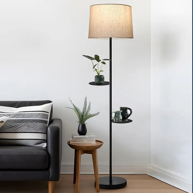 Elfin Floor Lamp With Shelf - Beige media 3
