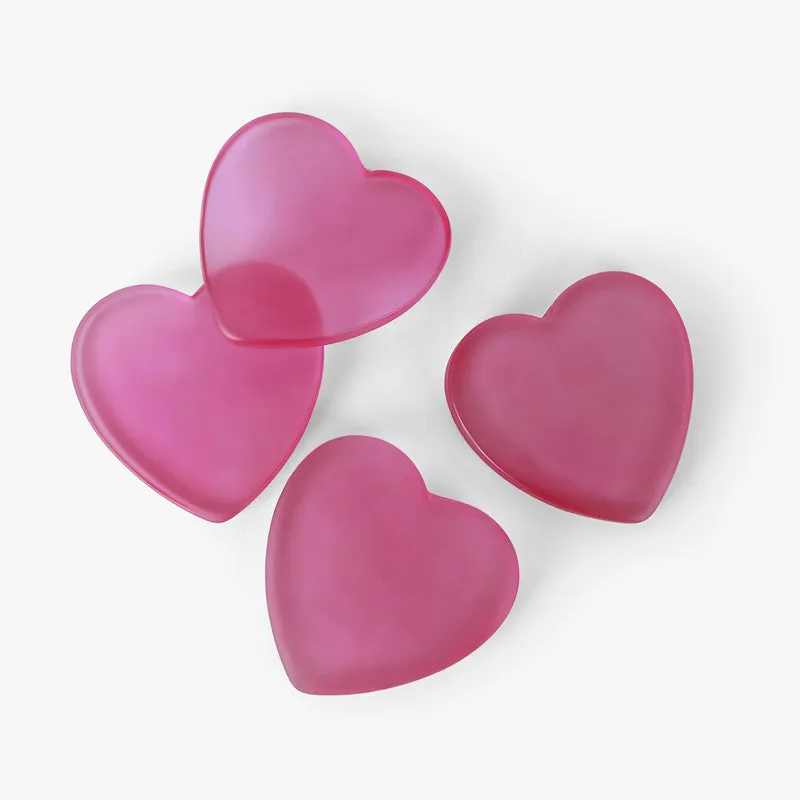 Glossy Hearty Mist Glass Coaster (Pink) - Set Of Four media 6