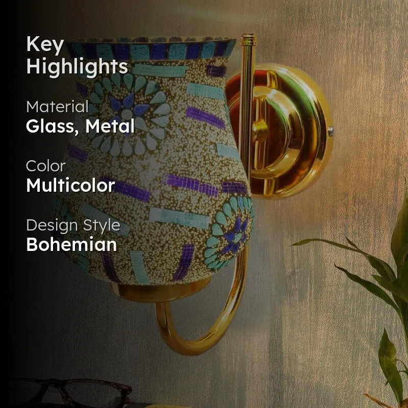Galora Floresia Goblet Glass & Metal Wall Lamp media 2