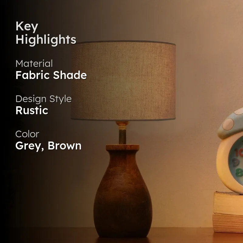 Sheldo Fabric Table Lamp - Grey,Brown media 2