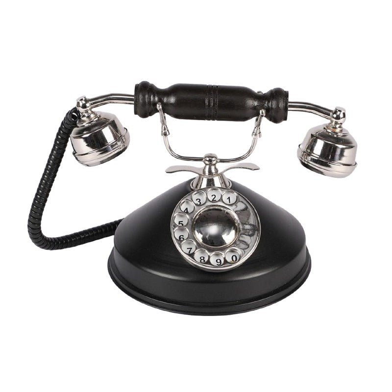 Rava Silver Antique Telephone Showpiece - Silver & Black media 3